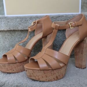 Michael Kors Ankle Strap heel sandals, size 8.5 Women’s, color peanut,New in box